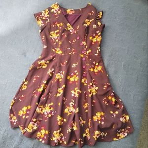 EUC XL Floral Modcloth Dress Sentimental